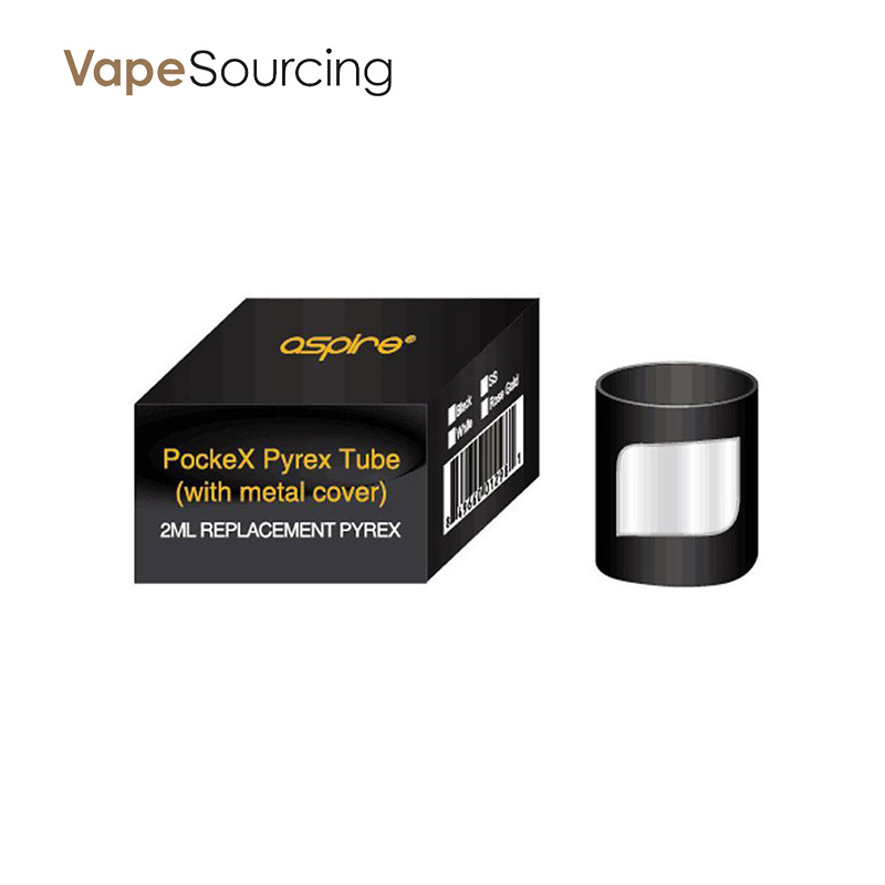 Aspire PockeX style Glass Tube(With metal) 1PC