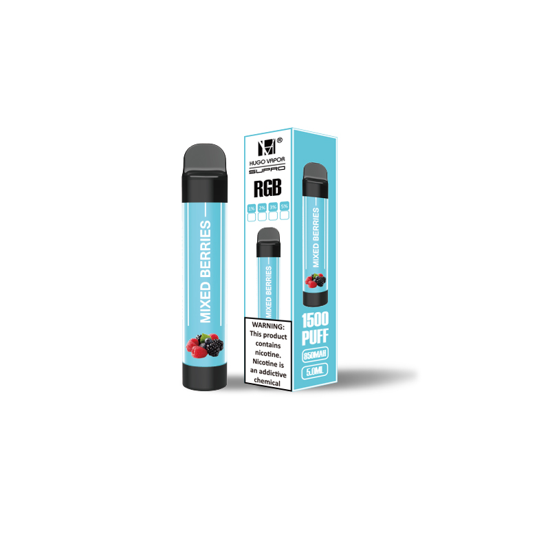 Hugo Vapor Supro RGB Flash Disposable Vape Kit 1500 Puffs 850mAh